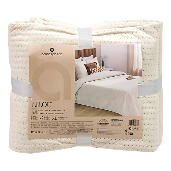 Dessus de lit Lilou ivoire 260x240cm - Atmosphera