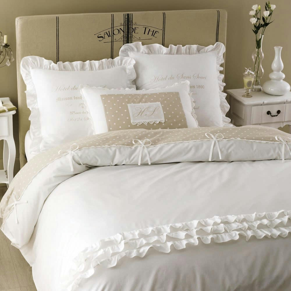 Sans Souci - Parure de lit en coton blanche 220x240