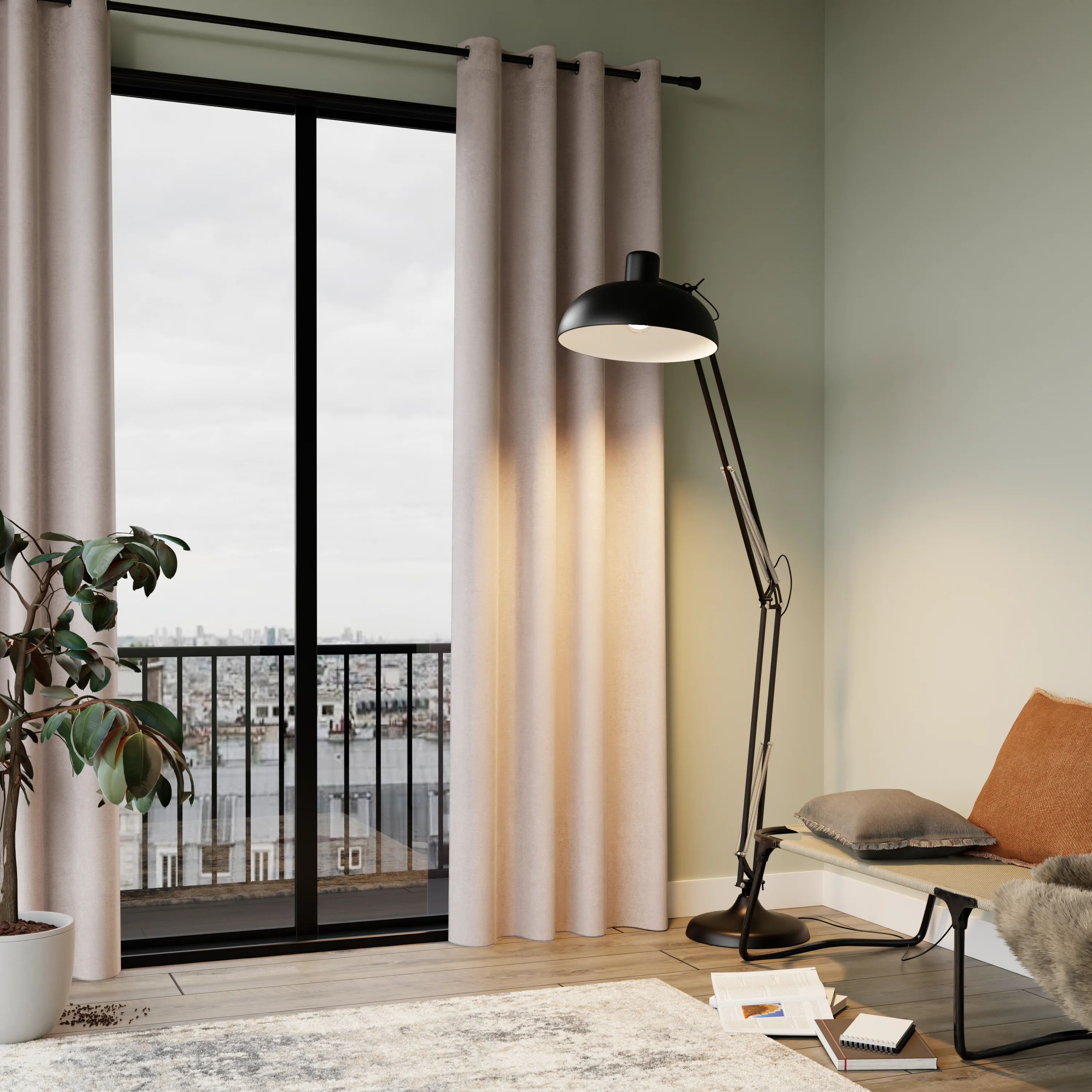 4MURS Rideau thermique KINLEY coloris perle 140 x 260 cm