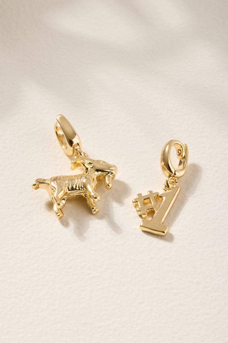 GOAT and #1 Charm Set Gold
