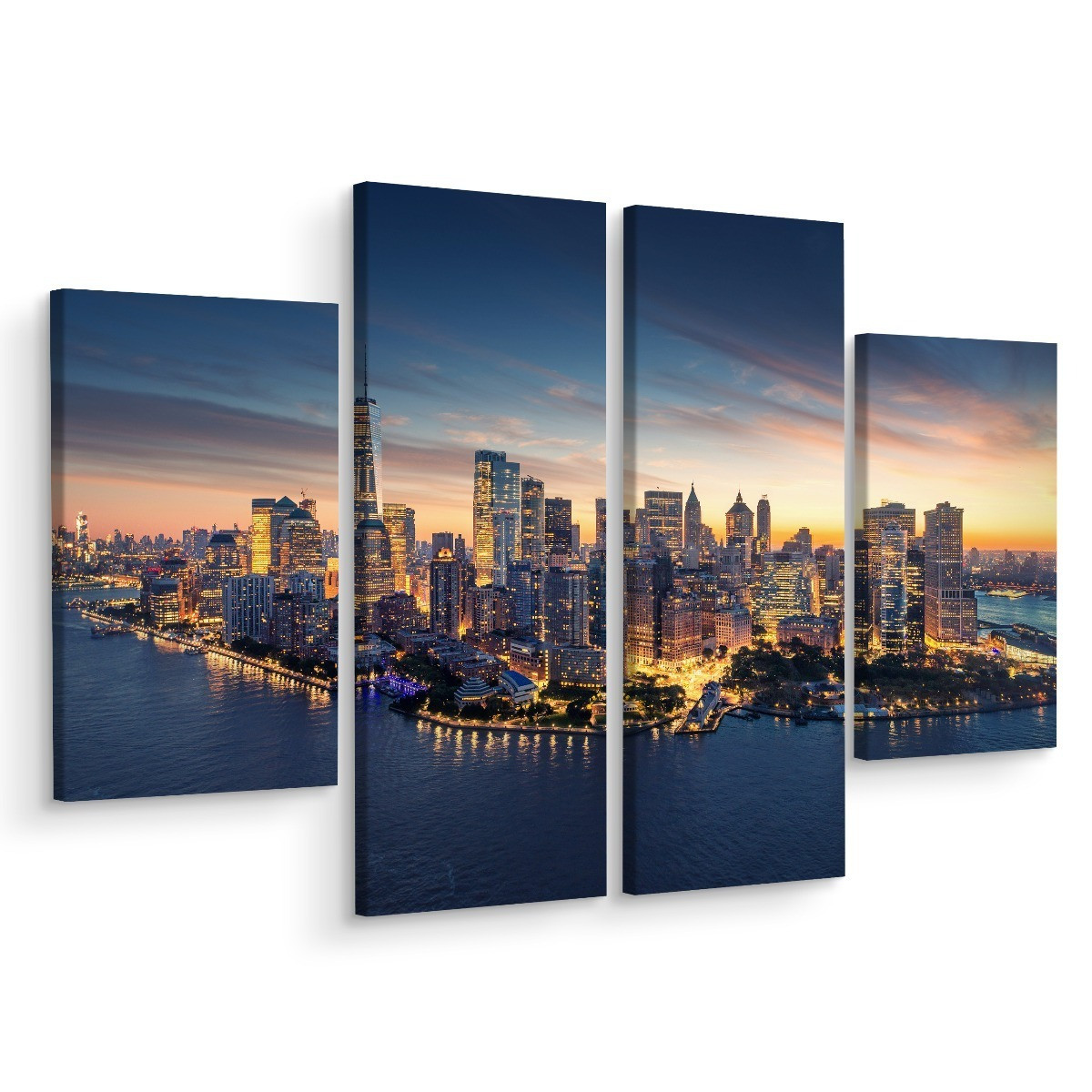 Obraz 4-Częściowy PANORAMA NYC Horyzont 3D 80x60cm