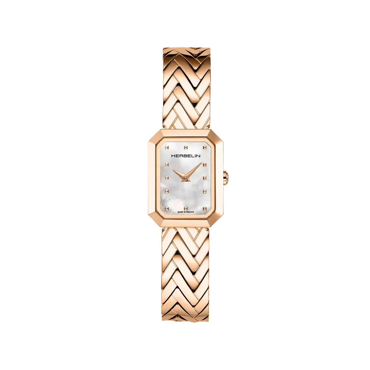 OCTOGÔNE – CHEVRONS – NACRE & PVD OR ROSE