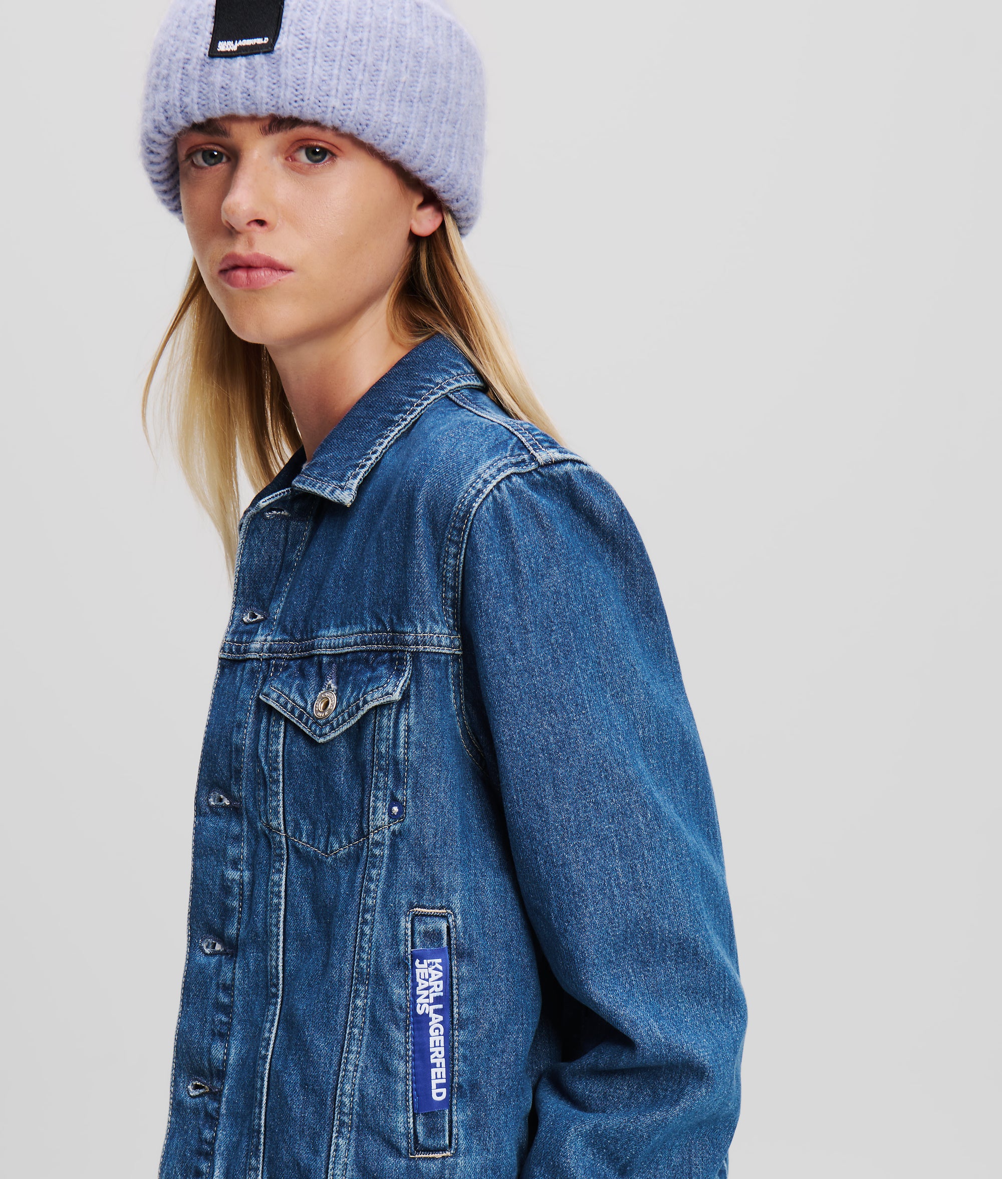 Veste en jean coupe droite