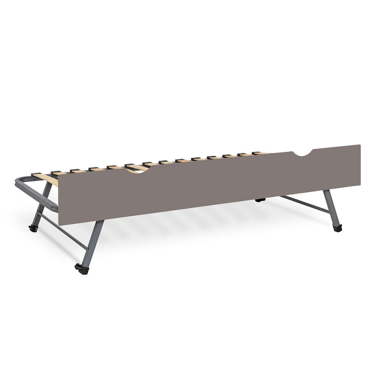 STRATA - Sommier gigogne avec façade 90x190 cm bois massif lin