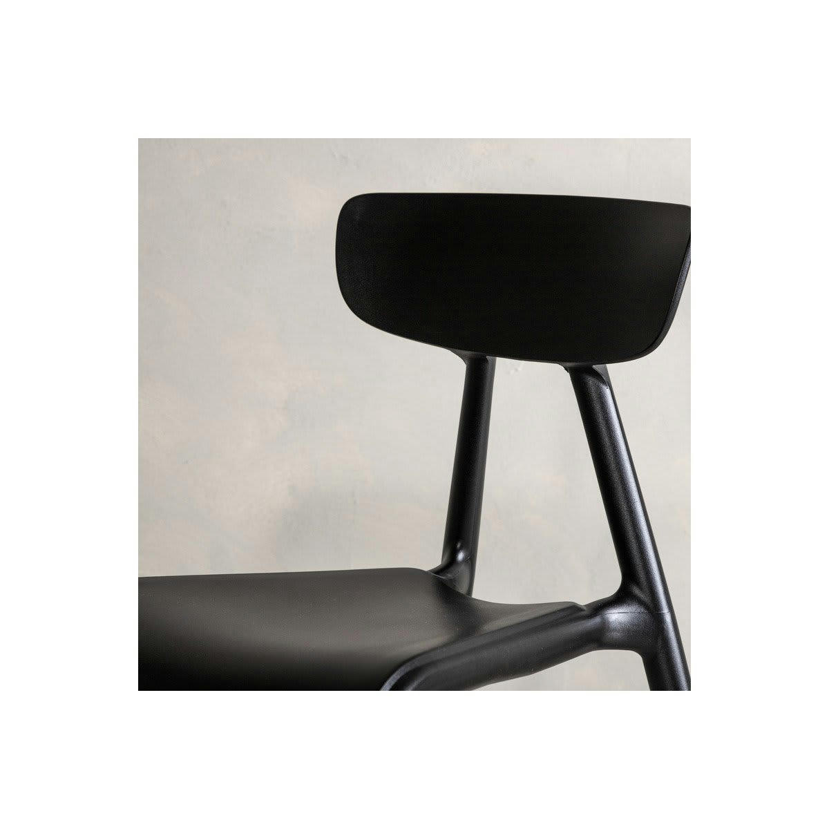 URSHA - Lot de 2 chaises contemporaines en plastique durable noir
