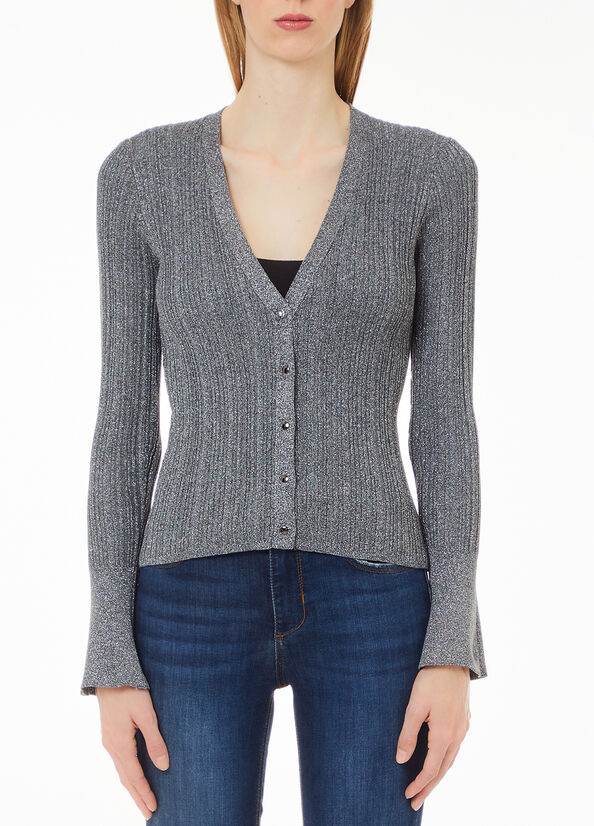 Cardigan in maglia lurex&reg;