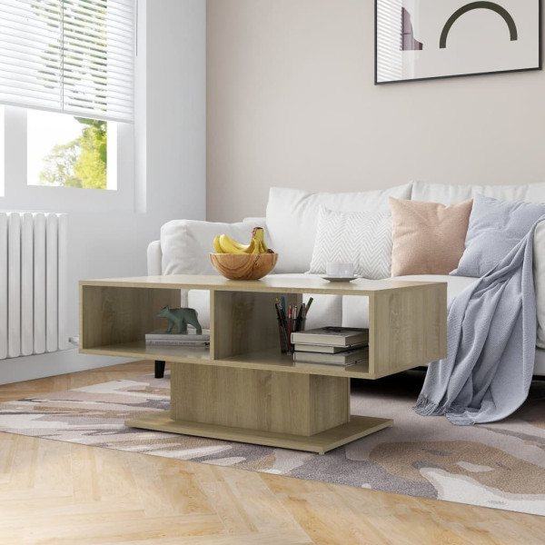 Stolik Kawowy Ława Stół Brązowy 103.5x50x44.5 Półka Do Salonu Do Pokoju