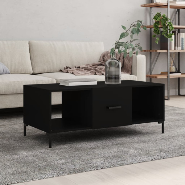 Stolik Kawowy Ława Stół Czarny 102x50x40 Drzwiczki Do Salonu Do Pokoju