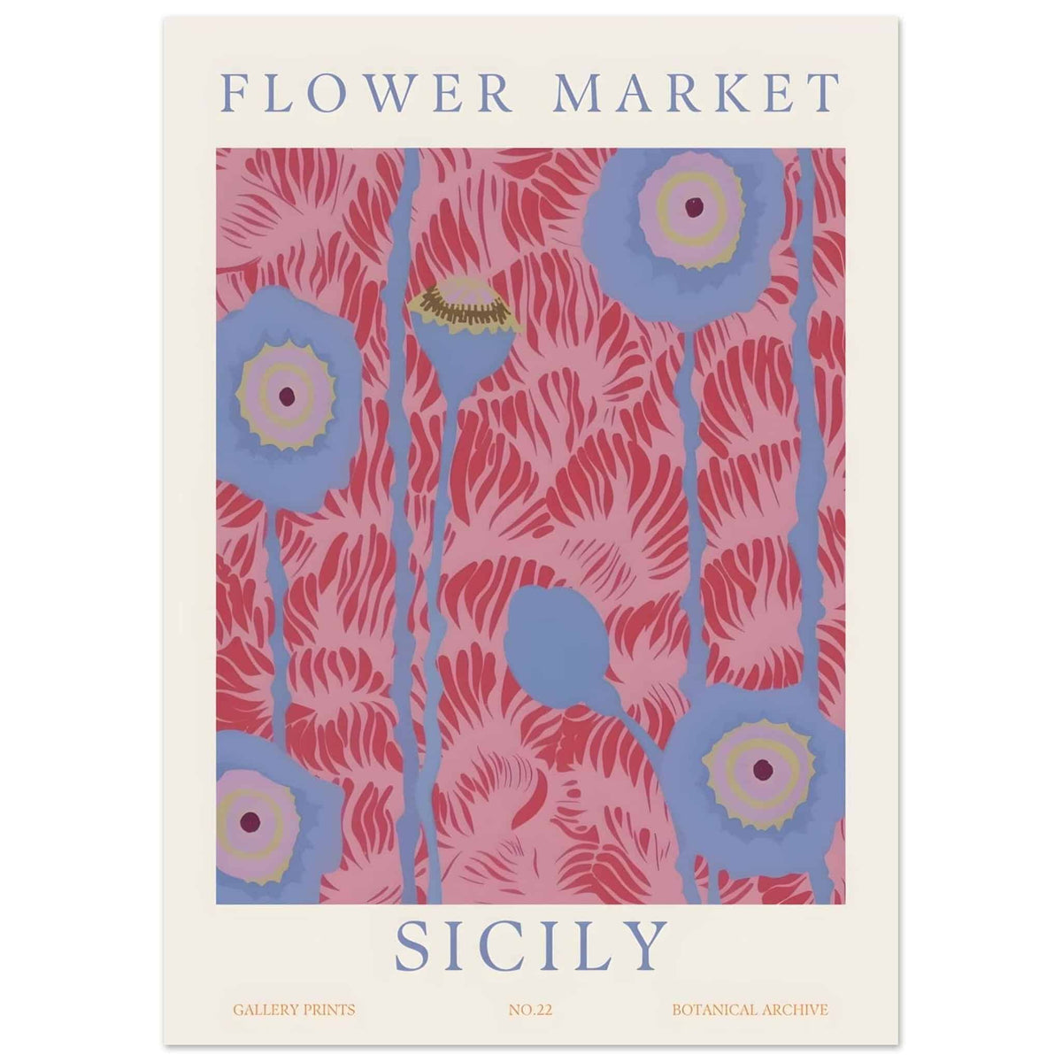 Artfulprints Flower market - Sicily  poster 50x70 cm