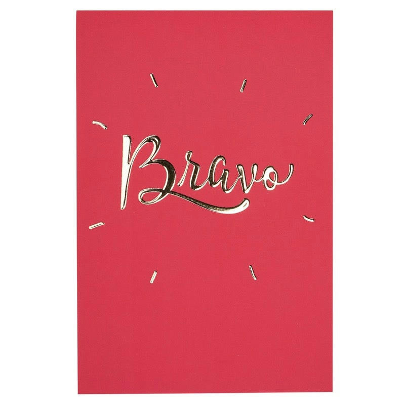- Carte bravo rouge et or