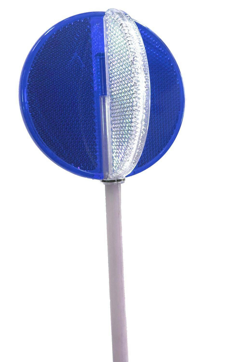 NuVue Telescopic Driveway Reflector Marker, Blue/White, 46-in-72-in
