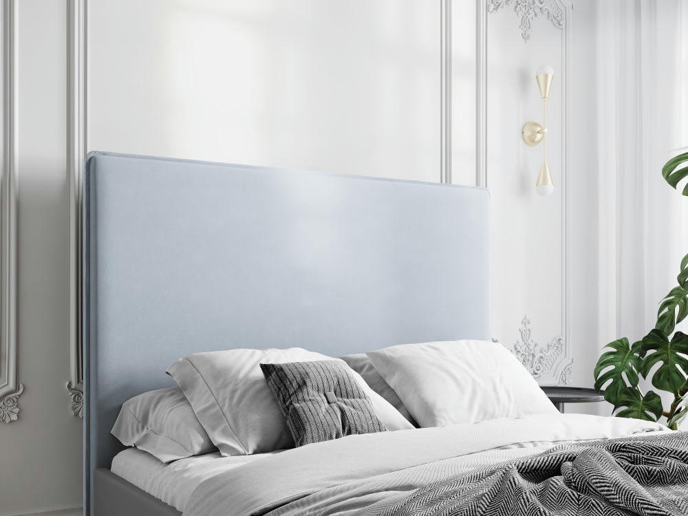 PROVENCE - Tête de lit en velours bleu clair 120x200x10