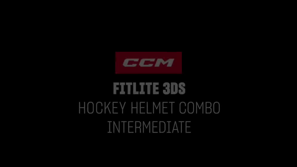 CCM FitLite 3DS Intermediate Hockey Helmet & Cage Combo, Black