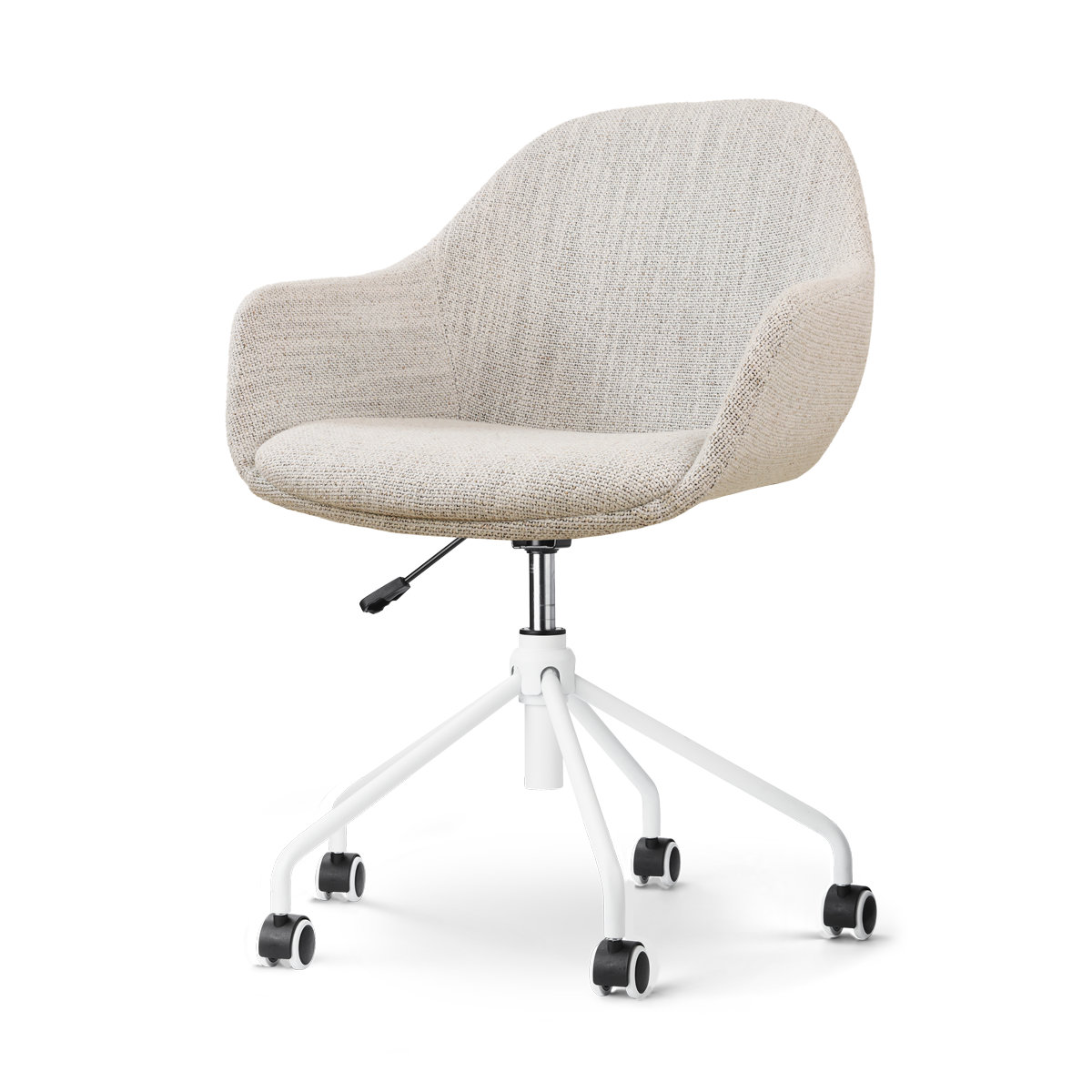 Nolon Nout-Mae Bureaustoel Beige Gemêleerd- Armleuning - Wit Onderstel