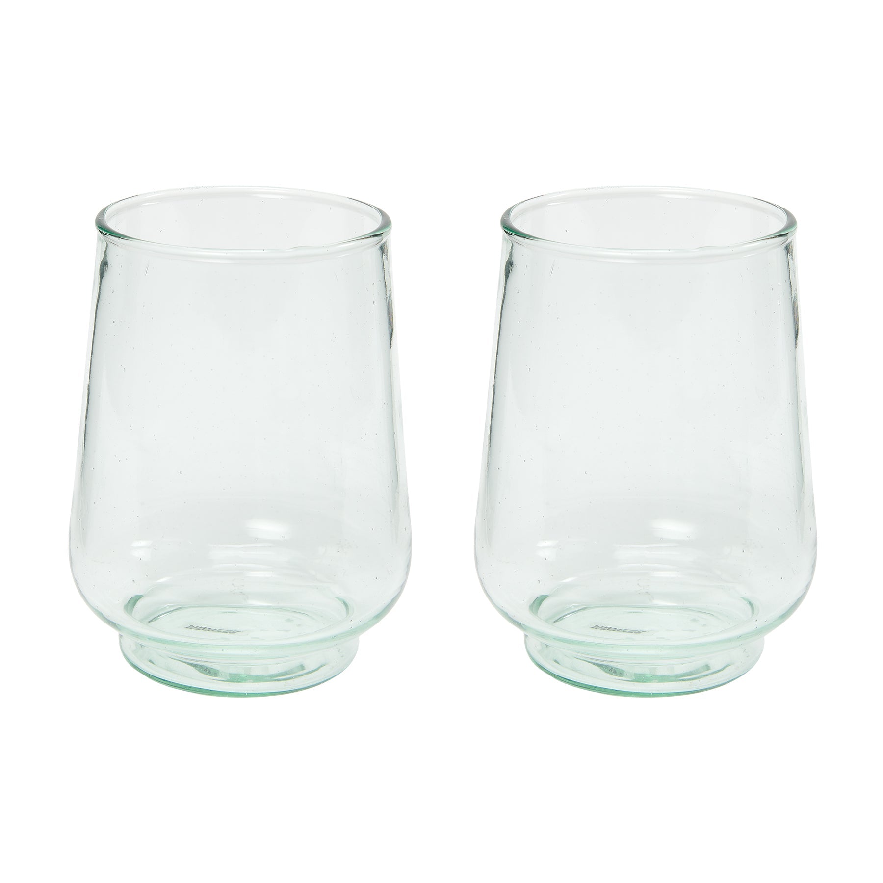 Return to Sender Glas 400 ml naturel - set van 2- stapelbaar - recycled handgeblazen