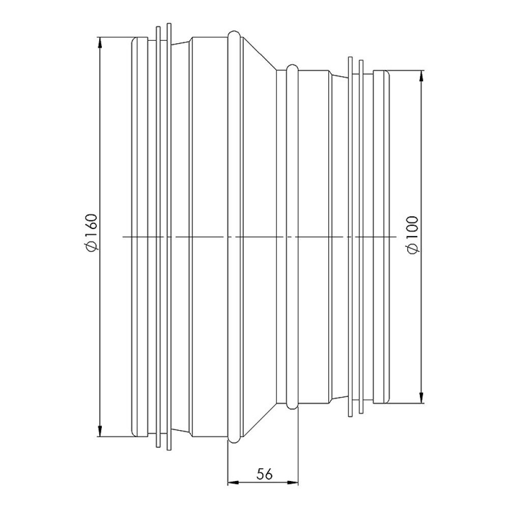 DIMENSJONSFORANDRING Ø160-100MM