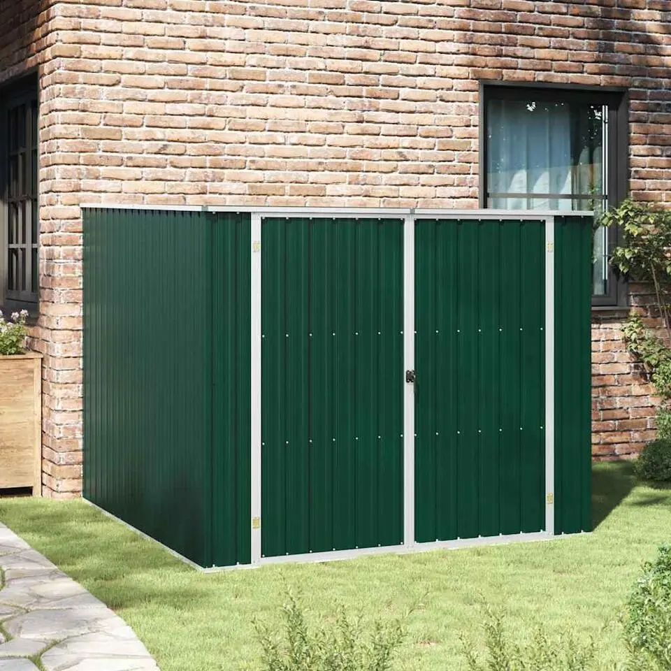 vidaXL - Tuinschuur - Groen - Staal