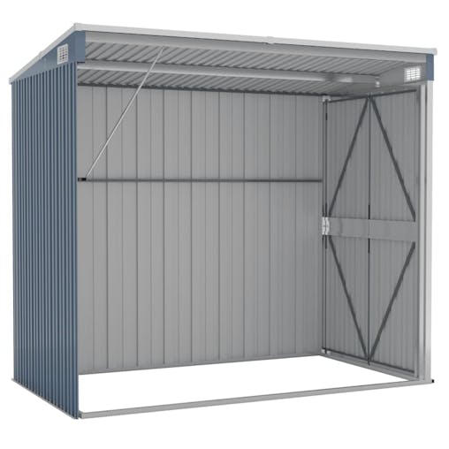 NNEVL Wall-mounted Garden Shed Grey 118x194x178 cm Galvanised Steel
