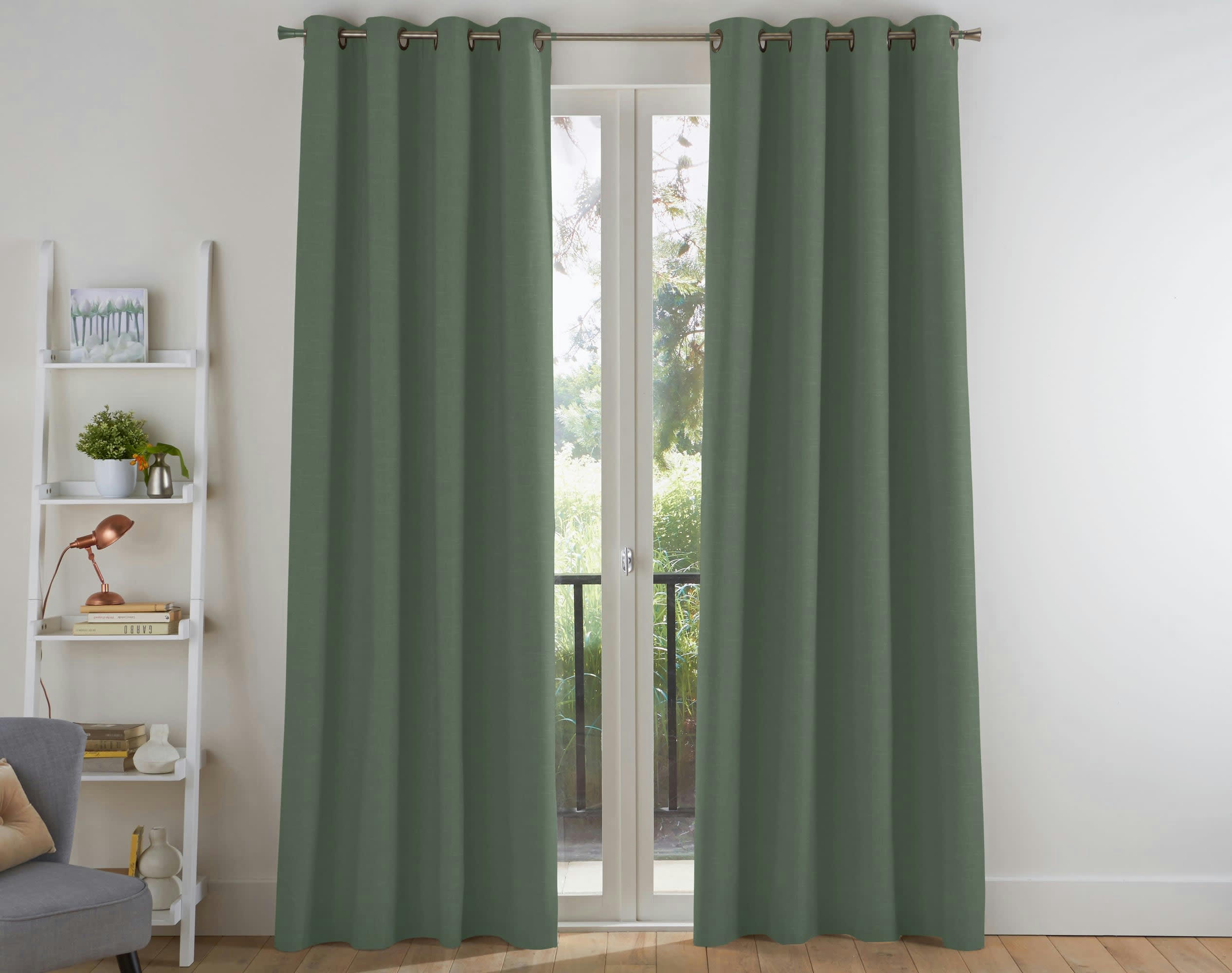 ALPS - Rideau à l'unité monté sur œillet 135x180 en coton vert