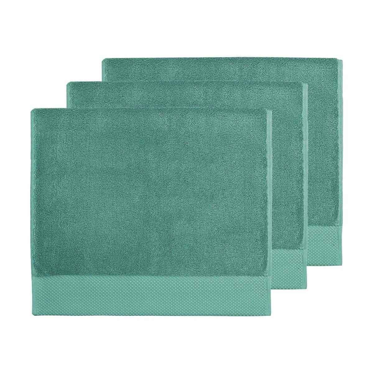 SENSOFT - 3 grandes serviettes d'invité zéro twist 560g aqua sea 40x60 cm
