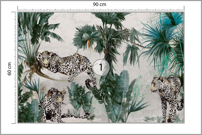 Fototapeta Abstrakcyjne Jaguary W Dżungli 90x60cm