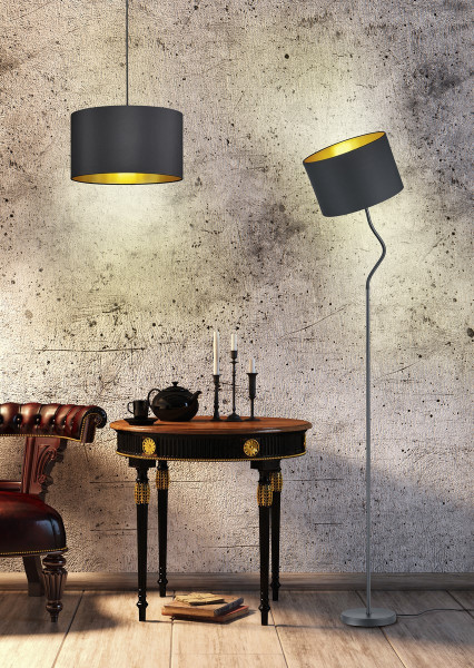 Lampa wisząca czarno-złota HOSTEL 1xE27x60W wym: 150x40x40 cm Trio