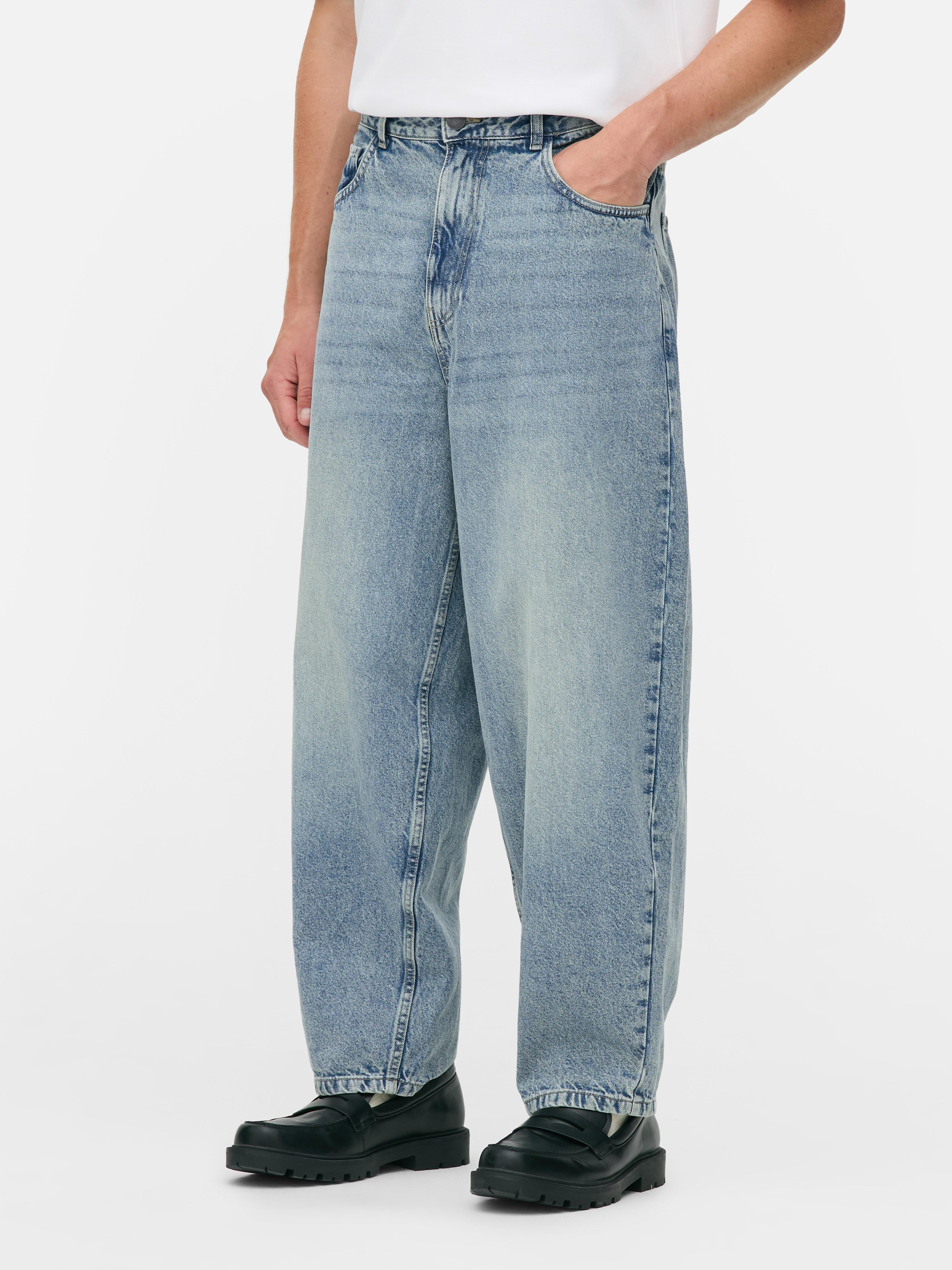 Low-Rise Barrel Leg Jeans