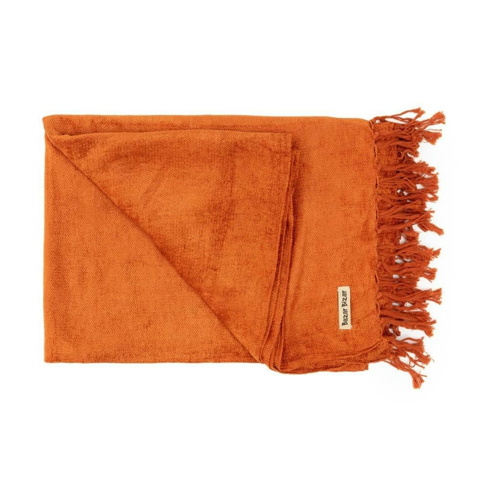 OH MY GEE - Plaid en velours orange