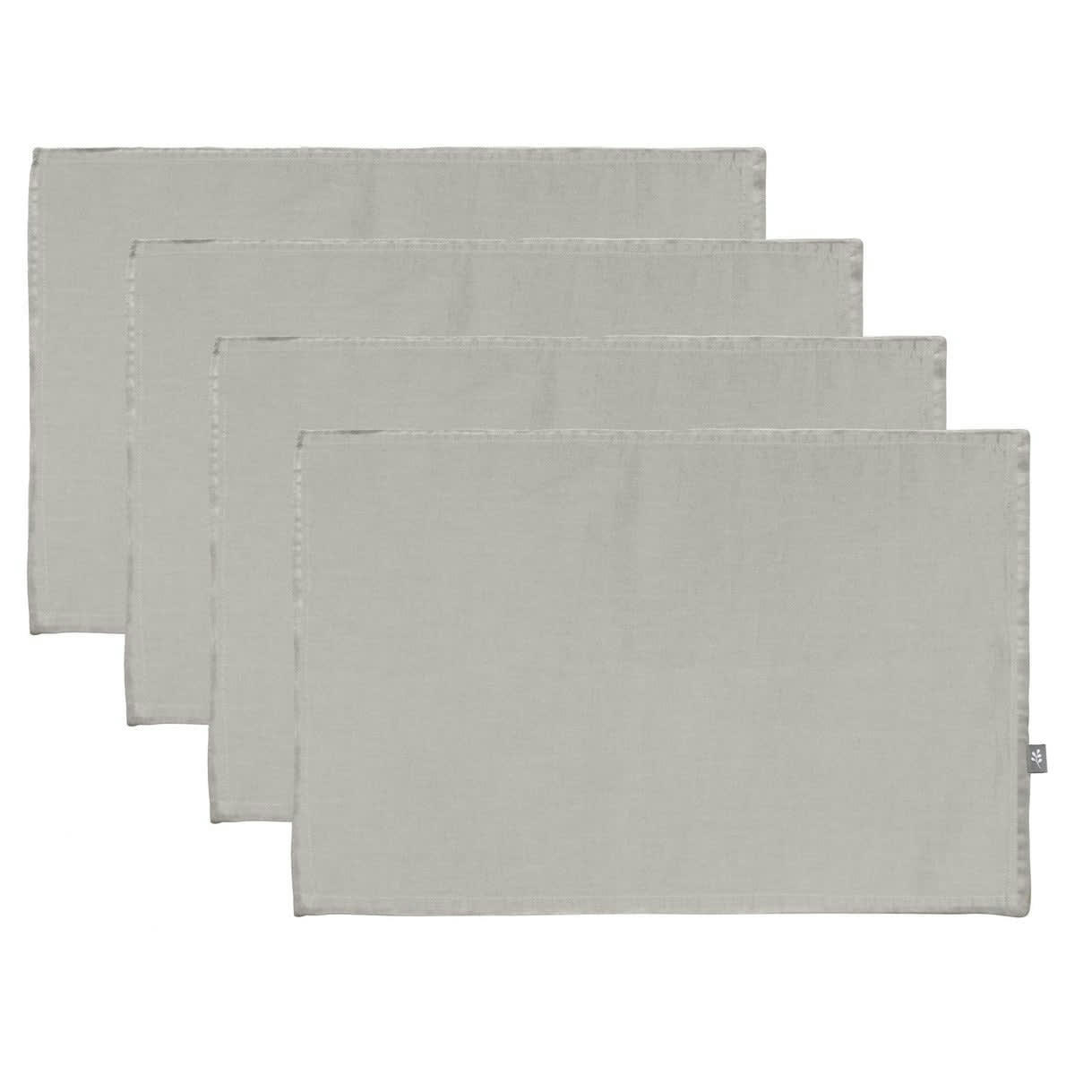 HORTENSE - Sets de table (x4) lin lavé  30x50 gris perle