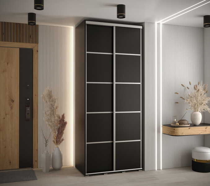 Szafa przesuwna 45 Cannes 4 120 czarny czarny srebrny