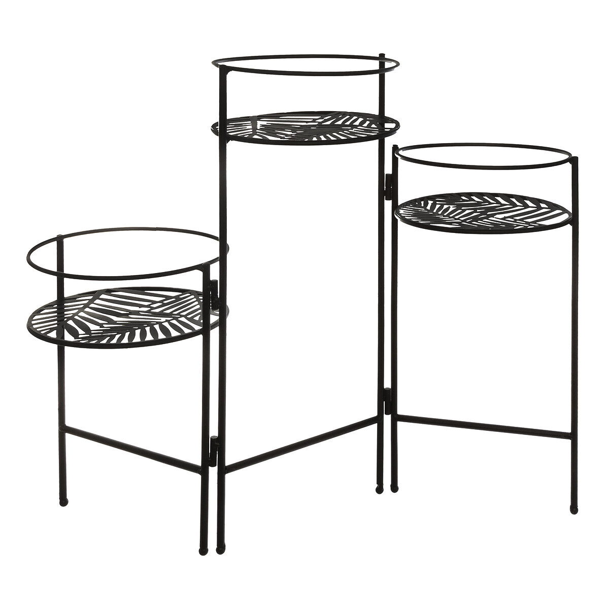 Set of 3 plant holders Black, L.49 cm