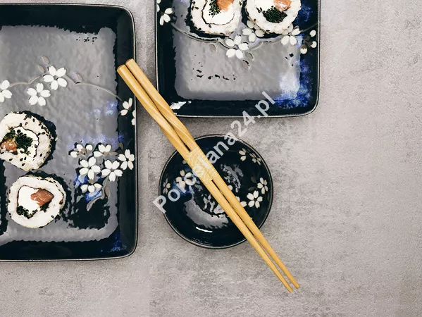 Zestaw do sushi dla 2 osób (4 el.) z pałeczkami Tokyo Design Studio - Sakura Cobalt Blue 33821