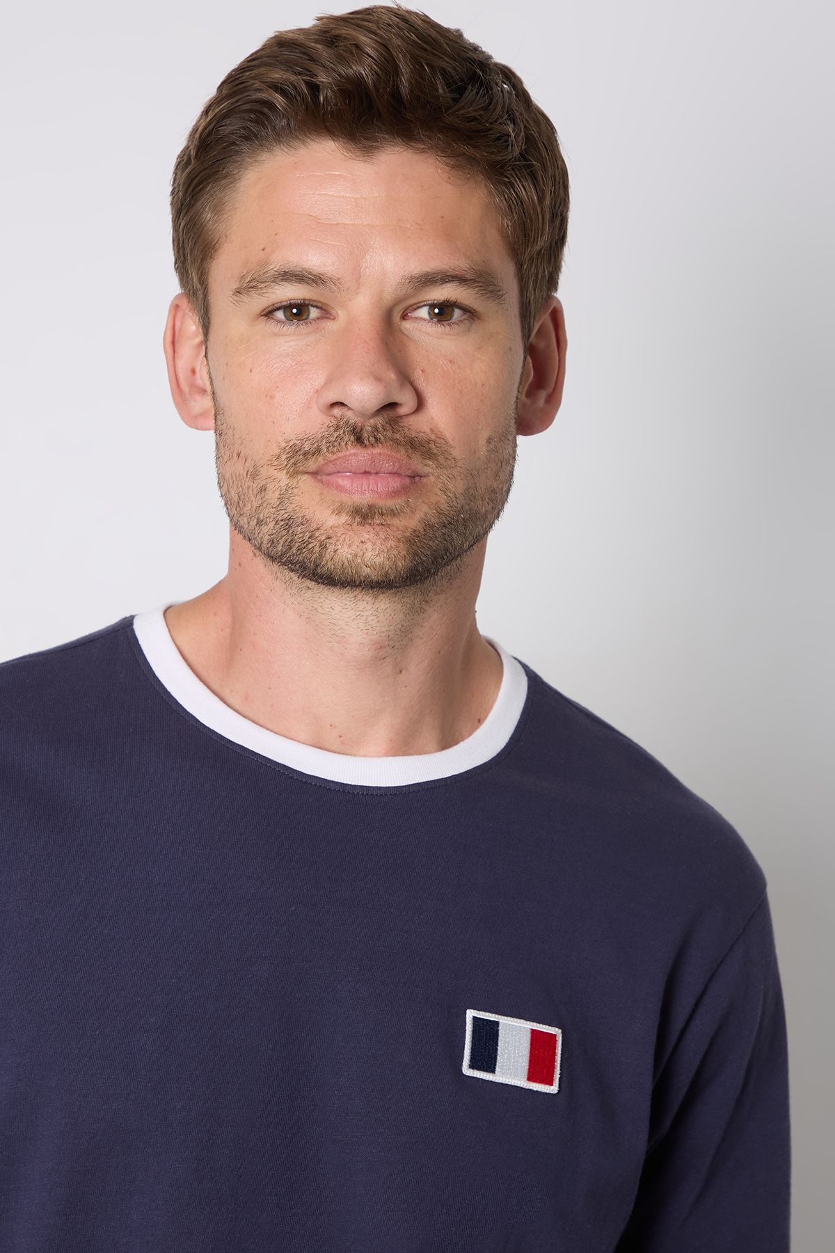 Burton Navy France Print Crew Neck T-Shirt