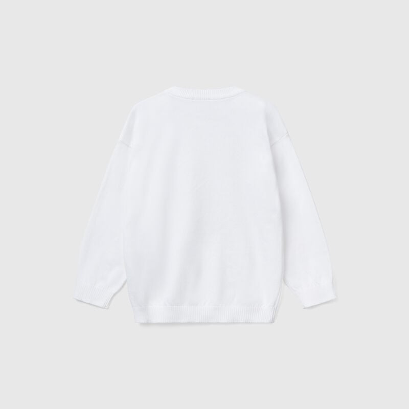 Sweater in pure cotton with logo