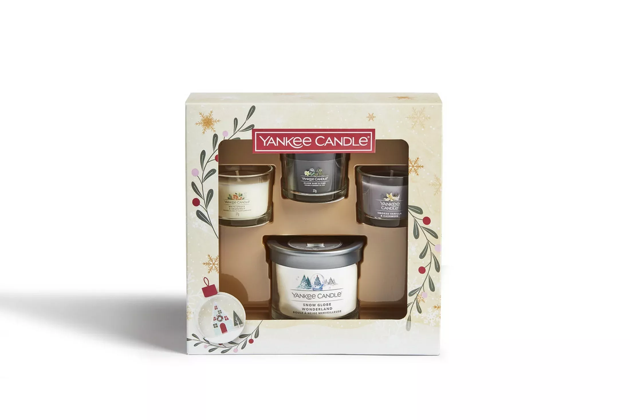 YANKEE CANDLE - zestaw SNOW GLOBE WONDERLAND na prezent 3 mini świece zapachowe TUMBLER