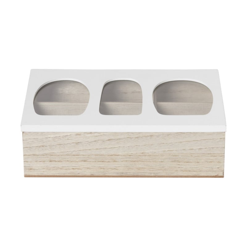 Theedoos organisch - 6 vakken - 26x16x7 cm