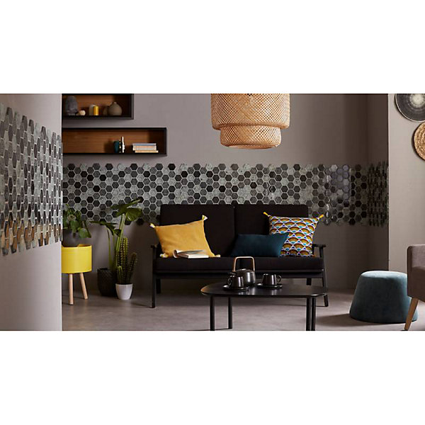 Mosaïque Verre - Mix Gris Déco - Hexagones
