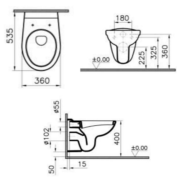 Normus WC suspendu   Abattant avec frein de chute, Blanc (6855-003-6290)