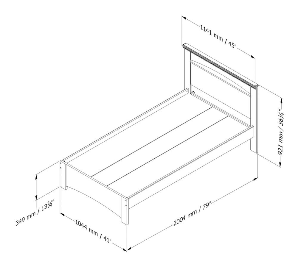 South Shore Libra Kids Platform Bed, Twin/Single, With Headboard