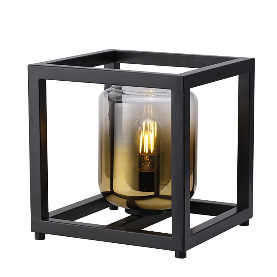 Freelight tafellamp Dentro - 1 lichts - 25.5 x 26  cm - zwart goud