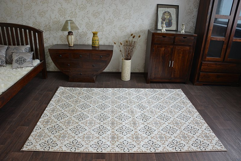 Dywan ARGENT - W4949 Kwiaty Krem 160x220 cm
