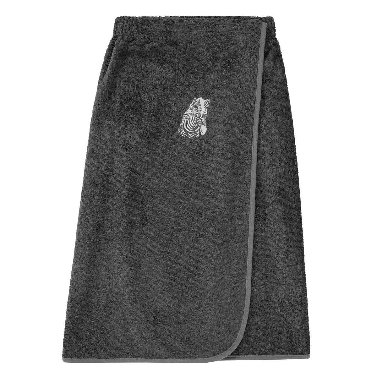 ZEBRA - Paréo de bain en coton Anthracite Taille unique