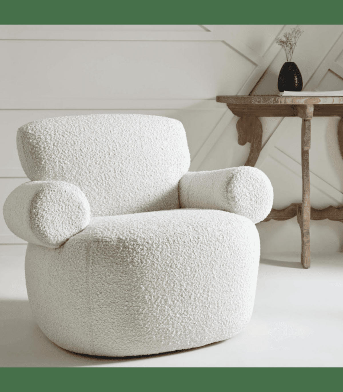 BALOU - Fauteuil en tissu bouclette - H73 cm