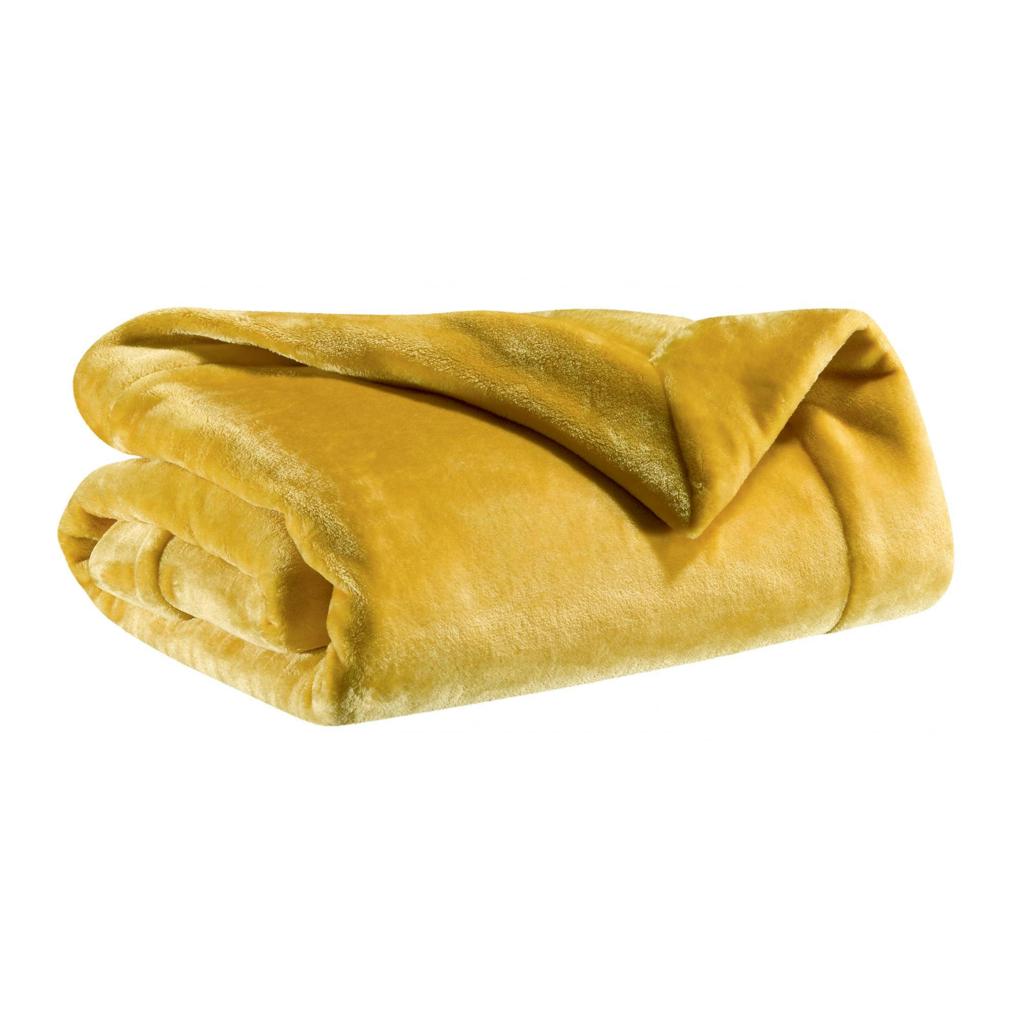 TENDER - Plaid  en polyester curry 150 x 200