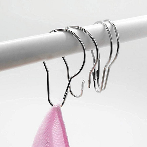 Lot de 40 crochets pour rideaux de douche, compatibles avec la plupart des rideaux de douche