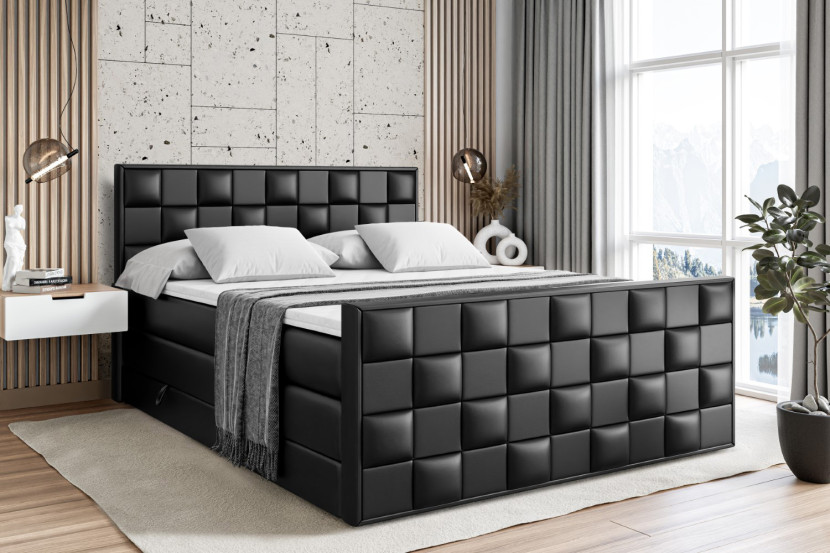 Łóżko kontynentalne z pojemnikiem ZAFIRA-Z KING - 120x200