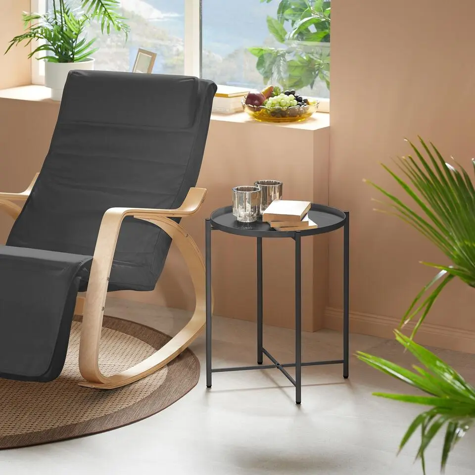 tectake Bijzettafel Chester 45,5x45,5x53cm, Donkergrijs