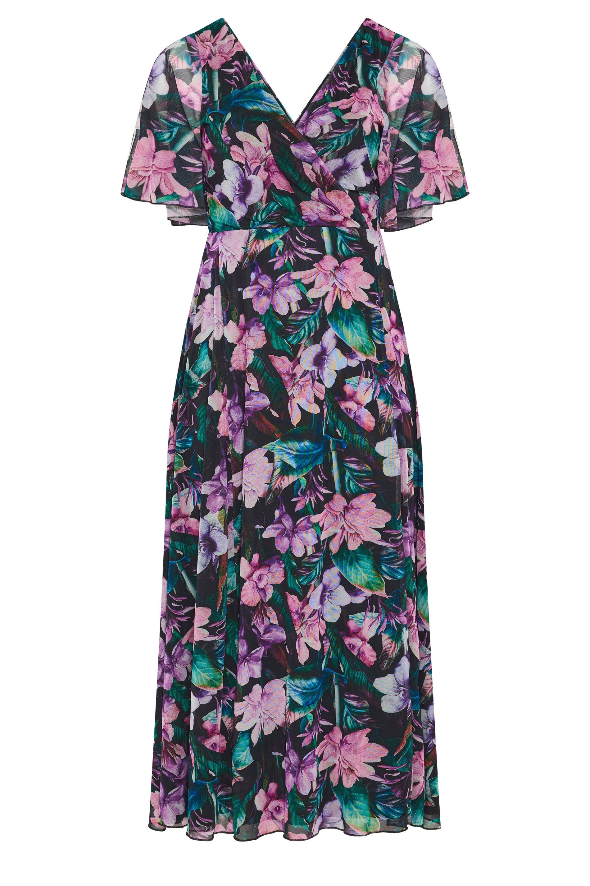 Yours Floral Angel Sleeve Maxi Dress
