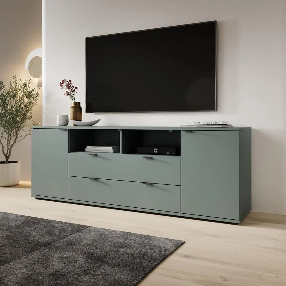 Meubella - Galeno - TV-Meubel - Groen - 180x41x63 cm