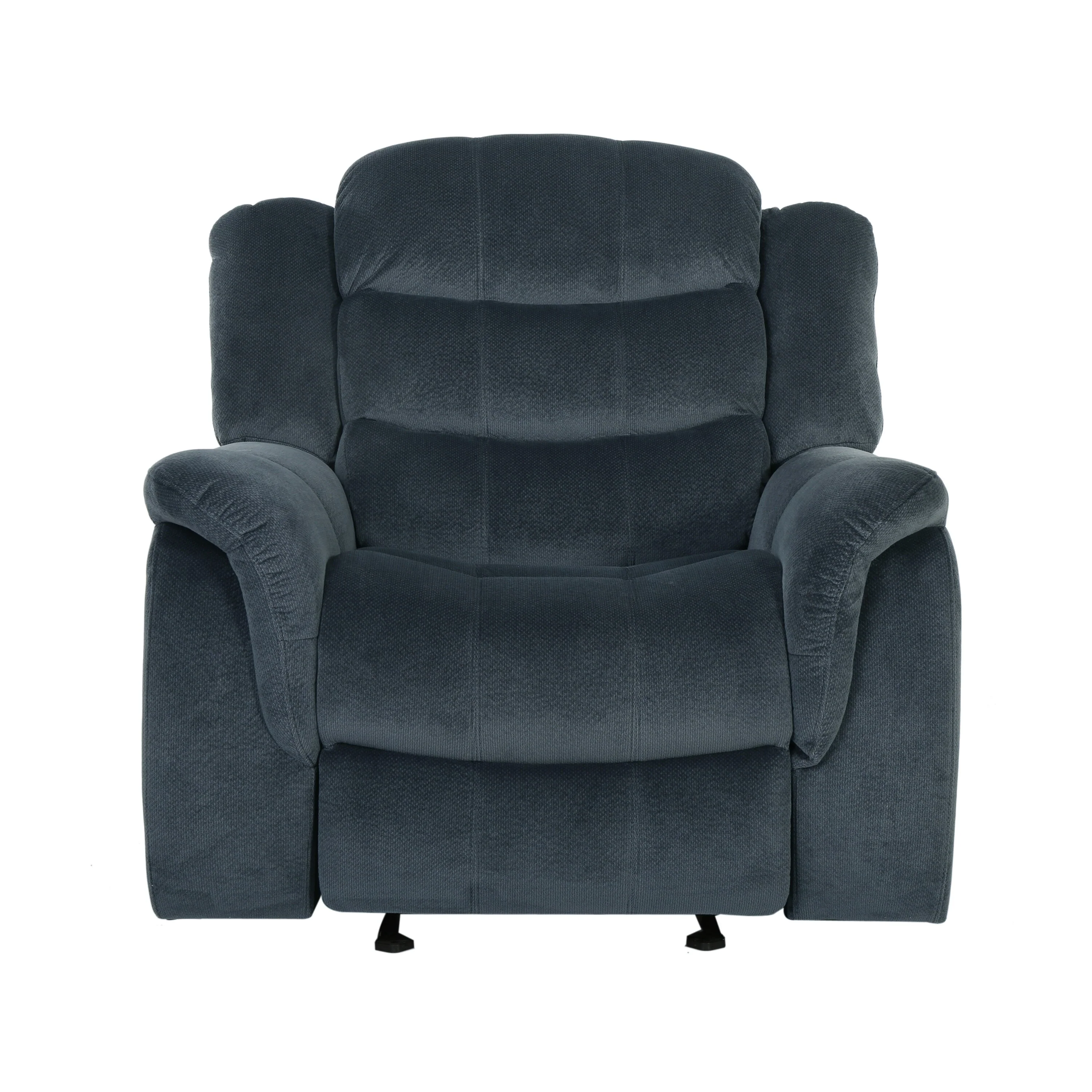 Classic Design, Steel Plush Fabric, Glider Recliner